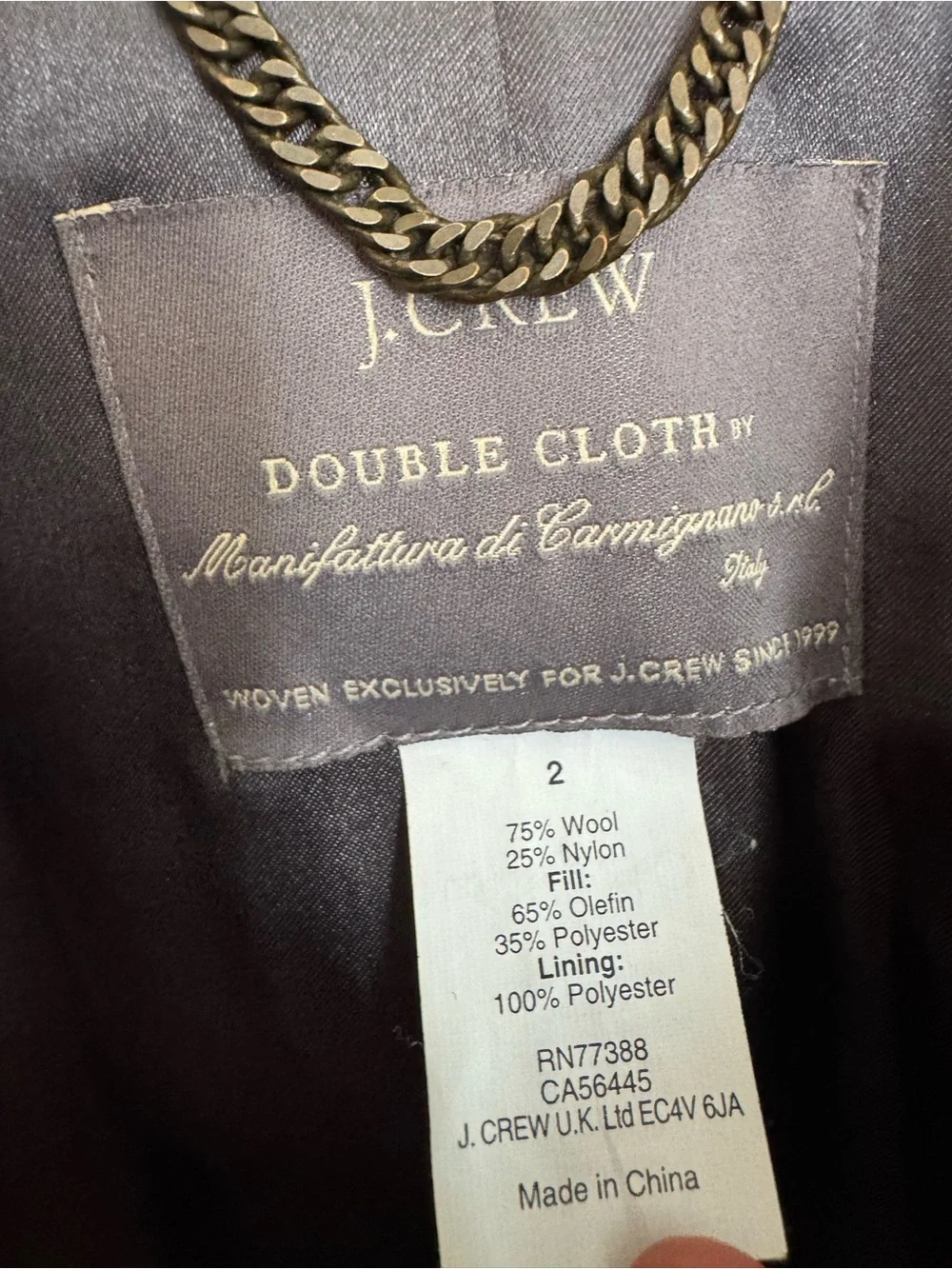 J.Crew Classic lady day coat in Italian double-cloth wool with Thinsulate black - Picture 5 of 6